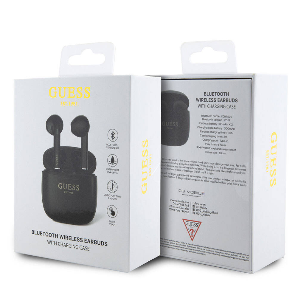 Guess Orjinal Lisanslı Klasik EST Yazı Logolu TWS Bluetooth Kulaklık Guess Orjinal Lisanslı Klasik EST Yazı Logolu TWS Bluetooth Kulaklık